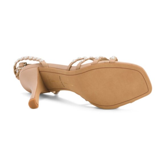 NEW DOLCE VITA Leather Hellen Faux Pearl Dress Heels in Light Blush 1025 3m7 - Picture 7 of 7